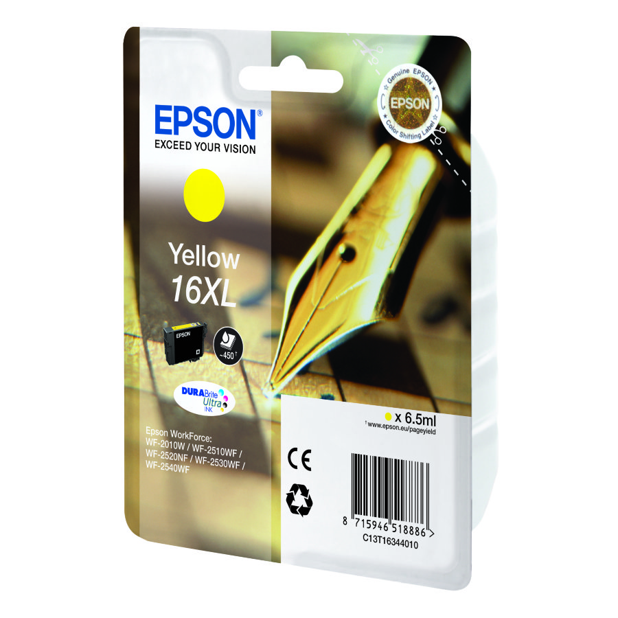 16XL Картридж EPSON желтый повышенной емкости для WF-2010/WF-2510/WF-2540