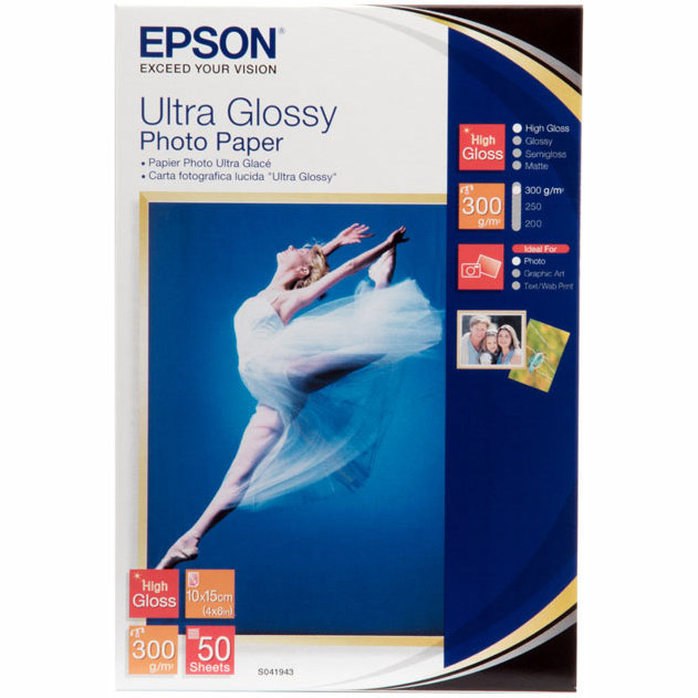 41943 Глянцевая фотобумага EPSON Ultra Glossy Photo Paper 10x15 (50 листов, 300 г/м2)