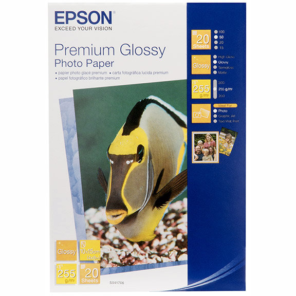 41706 Глянцевая фотобумага EPSON Premium Glossy Photo Paper 10x15 (20 листов, 255 г/м2)