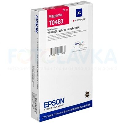 T04B340 Картридж EPSON повышенной емкости с пурпурными чернилами для WF-C8190DW/C8690DWF (4 600 страниц)