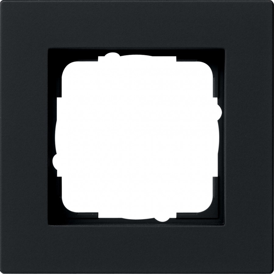 0211095 - Gira E2 Рамка на 1 пост для установки заподлицо, цвет Черный матовый