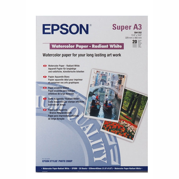 41352 Матовая фотобумага EPSON Water Color Paper-Radiant White A3+ (20л., 190 г/м2)