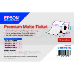 45389 Рулон с этикетками EPSON Premium Matte Ticket (рулон: 80мм x 50м, без вырубки)