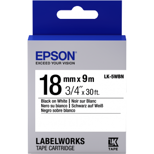 655006 Картридж EPSON с лентой LK-5WBN (лента стандартная 18мм, Бел./Черн.)