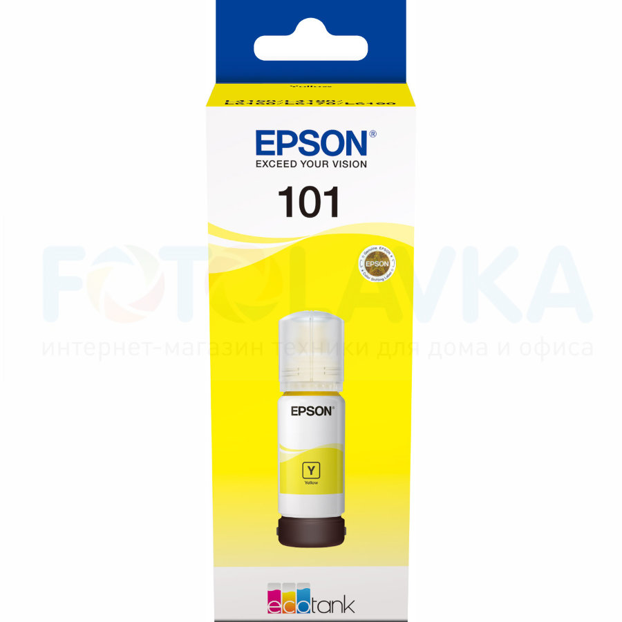 T03V44 Контейнер EPSON 101 EcoTank с желтыми чернилами L4150/ L4160/ L4167/ L14150/ L6160/ L6170/ L6190