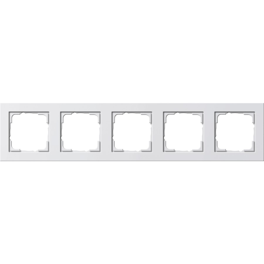021522 Установочная рамка Gira E2 на 5 постов, цвет Белый матовый