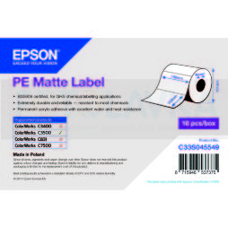 45549 Этикетки EPSON PE Matte Label 102мм х 152мм (самоклеящиеся, с вырубкой, 185 шт.)