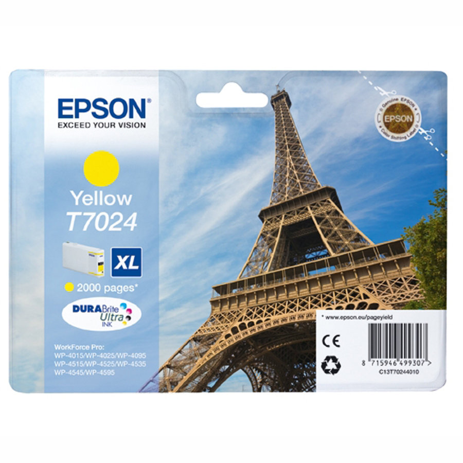 T7024 Картридж EPSON желтый повышенной емкости для WP-4015/WP-4095/WP-4515/WP-4595